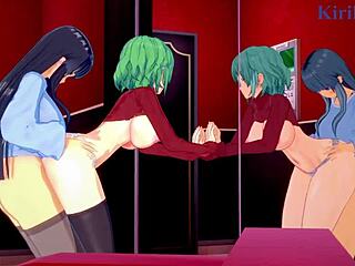 Hikage and Ikaruga dive into steamy lesbian and futanari action in hentai