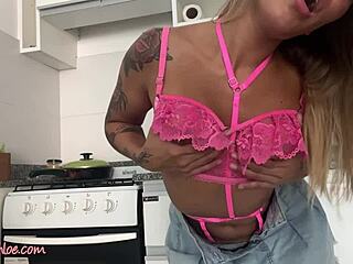 PetiteChloe’s Dildo Play During Breakfast Turns Wild