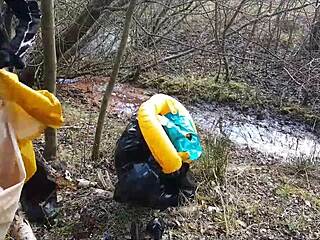 Brutal German Femdom in Latex Outdoor Domination