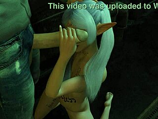 Frieren elf fucked hard standing in 3D parody