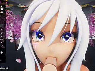 pov blowjob from hentai elfie in 3d vrchat