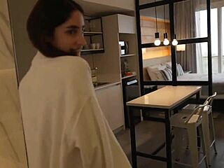 hotel maid caught in jacuzzi begs with double cum