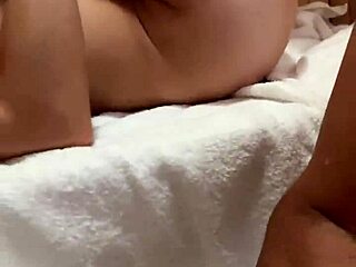 Malena blows christian clay hard in sauna