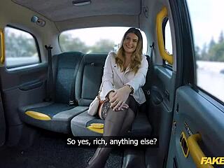 Fake taxi wife’s fierce pov blowjob ride