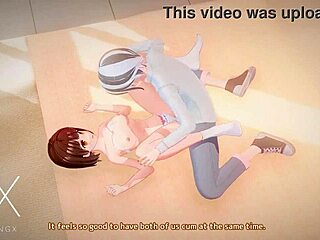 Anime hentai futanari babe gets blowjob and anal in wild cowgirl positions.