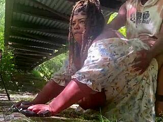 Fucking a Big-Titted MILF Under Public Park Bridge