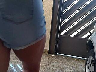 brazilian housewife teases neighbors in tight jeans