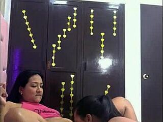 Hot homemade lesbian action with intense toy play