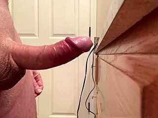 How does he trim cock while edging close?