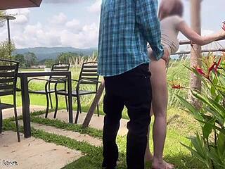 The Gardener Meets a Beautiful Lady in Nature
