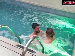 Blonde Milf’s Teasing Poolside Tryst at Hotel