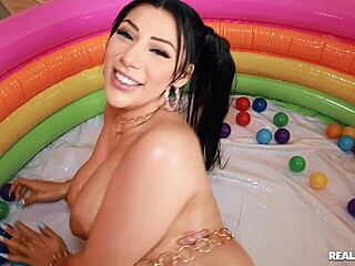 Little Asian girl anal prep