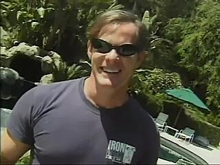 Muscular Guy Creams Chick Outdoors Hard