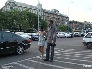 Euro Babe Bound and Fucked in Public