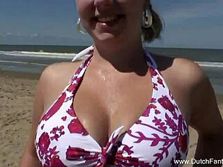 Chubby Dutch Milf Fucked on Beach