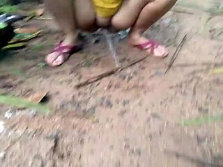 Desi Indian Bhabhi’s daring outdoor pissing compilation