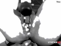 Pornstar tortures sexual slave with toys on ass and pussy.