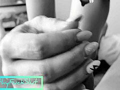 black and white ball stretching blowjob leads to reverse cowgirl pov riding