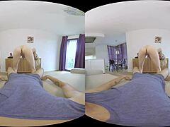 Sweet skinny blonde rides hard in POV hardcore scene