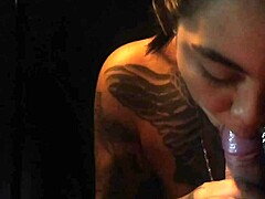 Intense Emotions During Tattooed Latina Blowjob