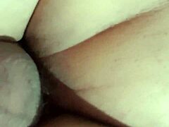 This chubby latina is riding that cock so hard in anal, you won't believe it.