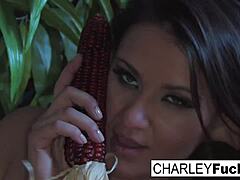 Charley cums all over her big tits