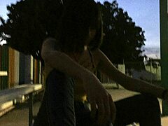 Brunette performs intense blowjob scene