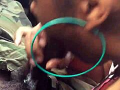 The video captures a passionate encounter in the car, culminating in a cumshot