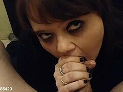 German amateur couple with tattooed blonde records a European sex tape at home