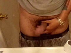 Showing off monster cock for camera