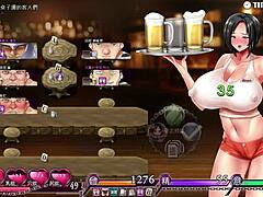 In Karryn's prison tavern hentai game, she encounters big cocks and tits