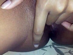 teen 18+ masturbates with fingering on hairy pussy