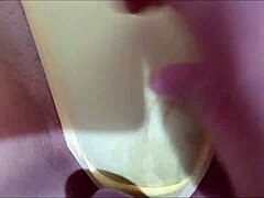 I moved the redhead's panties aside and fucked her wet pussy until cumming a lot inside