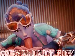 widow deepthroats cock on the beach 😍 big tits and ass action