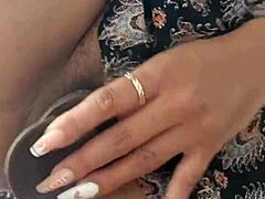 Curly Latina with Big Tits Fucks Black Cock Using Dildo Toy