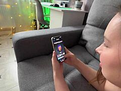 Real homemade couple bends over for hard doggystyle sex with natural tits bouncing