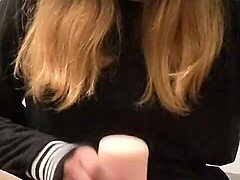 transgirl explores fleshlight in solo session