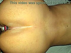 Doggystyle anal plug contrasts with interracial monster cock bending me over