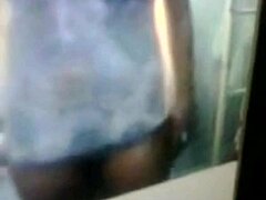 this casual scene features a woman with big natural tits showing off her boobs and curves in everyday action