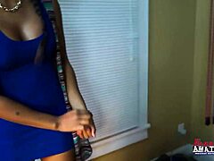 Exotic brunette Skylar starts with masturbation, then gets ebony interracial rimjob, blowjob, and doggystyle cum in mouth.