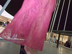 Asian milf's fetish dance contrasts small tits with teasing feet moves