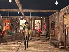 Slutty Teen Brunette Teases in Sexy Fallout Fashion