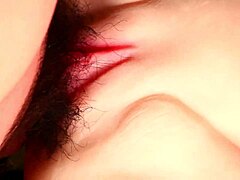 Savoring the wet, beautiful vagina's inviting moisture in close-up anal play