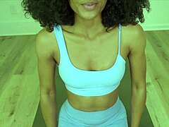 You decide to show your stepmom this new workout routine in a casual session.