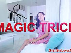 teen girl rides stepbrother's hard cock in pov