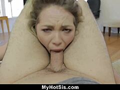 in this taboo roleplay, the step brother couldn't resist pounding his hot step sister in doggystyle.