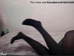 Her sexy legs in nylon drive me wild, especially Miley Grey's teasing fetish display.