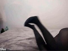 Her sexy legs in nylon drive me wild, especially Miley Grey's teasing fetish display.