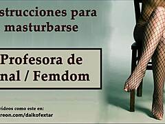 Spanish teacher gives anal femdom instructions, no hands!
