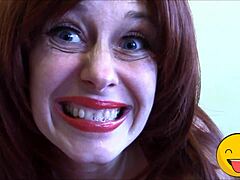 Horny fetish queen passionately licks and teases with her tongue intensely.